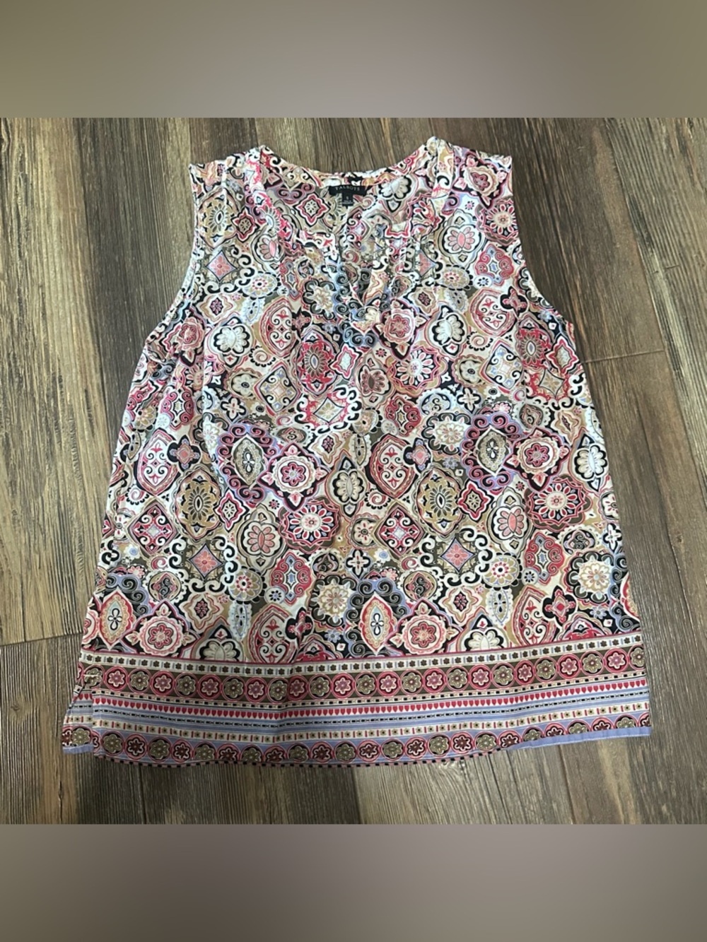 Talbots sleeveless popover summer top patterned shirt women’s S